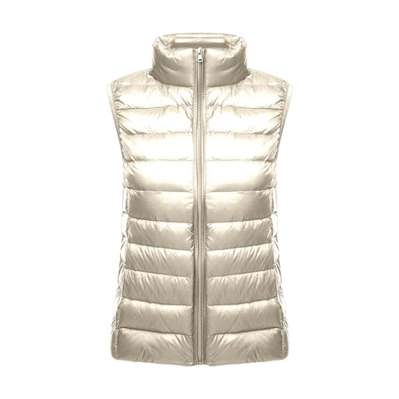 Gaexia Vest for Women Plus Size,Lightweight Warm Winter Down Vest Sleeveless Quilted Gilet Jacket With Slim Fit Short Design for Women Outerwear