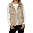 thumbnail image 1 of Gaexia Vest for Women Winter,Elegant Quilted Sleeveless Outerwear Vest With Notched Collar and Front Pockets for Women Winter Casual Fashion, 1 of 7