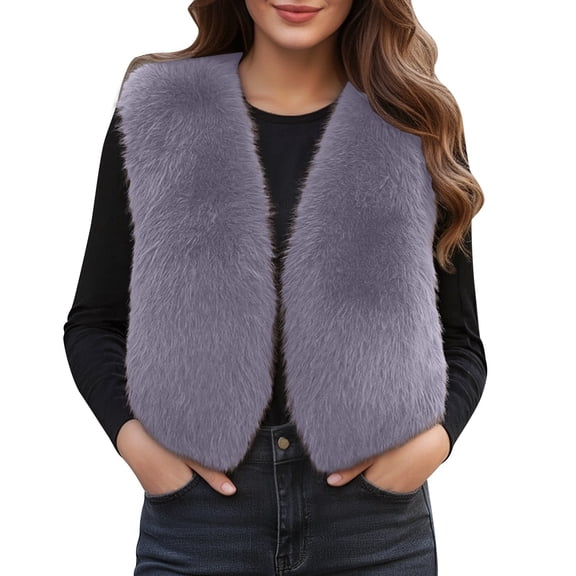 Gaexia Vest for Women,Winter Warm Thick Lined Outerwear Vest Jacket with Soft Trim for Cold Weather and Comfortable All Day Wear