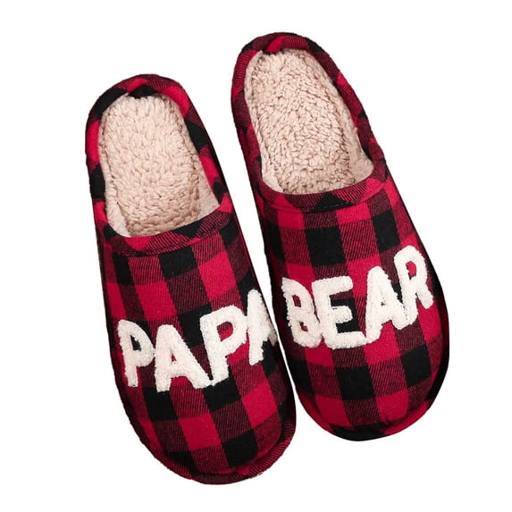 Gaexia Winter Slippers for Women,Slippers Cozy Footwear for Home Comfortable On Style Casual Warm Slippers for Couples Red and Black Plaid Design for Fall and Winter Season,Funny Slippers