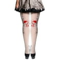 thumbnail image 1 of Gaexia Women Doll Halloween Bloodstain Patched Tights Unique White Thigh High Stockings 100D Performance Gothic Style, 1 of 3