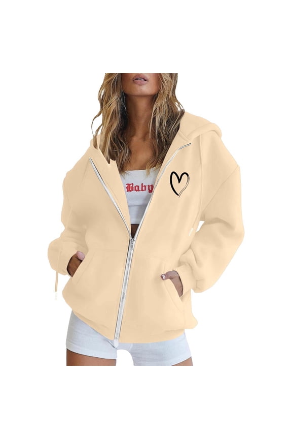 Women'S Zip Up Hoodie Sweatshirt Long Sleeve Printed Pullover Winter Warm Jacket With Pockets Casual Oversized Christian Sweatshirts Y2K Preppy Clothes