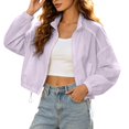 thumbnail image 1 of Gaexia Women’s Lightweight Zip Up Sun Protection Jacket High Neck Hood Breathable Outdoor Windbreaker UPF 50+ Long Sleeve Loose Fit Spring Summer Autumn, 1 of 4