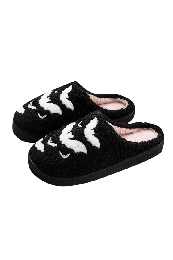Women's Slippers Halloween Autumn Winter Couples Home Cute Cartoon Thick Sole Non Comfortable Warm Shoes