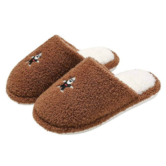 Gaexia Womens House Slippers,Comfortable Homewear Cute Cartoon Puppy Winter Slippers Couple's Style Warm Indoor Slippers for,Outdoor Slippers