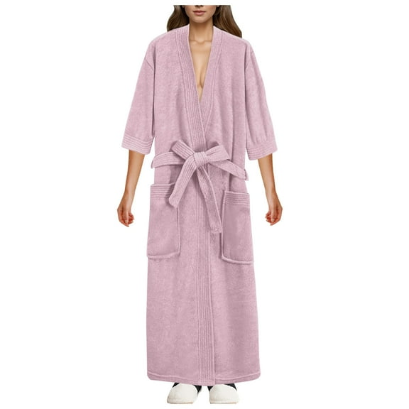 Gaexia Womens Robe Plush Ladies Short Sleeve Bathrobe for Superior Absorbency and Drying Comfortable Wear