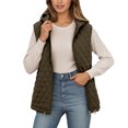 thumbnail image 1 of Gaexia Womens Vest Jacket,Winter Lightweight Quilted Hooded Vest Warm Thin Padded Sleeveless Jacket Cozy Soft Lined Casual Fall Fashion Outerwear, 1 of 6
