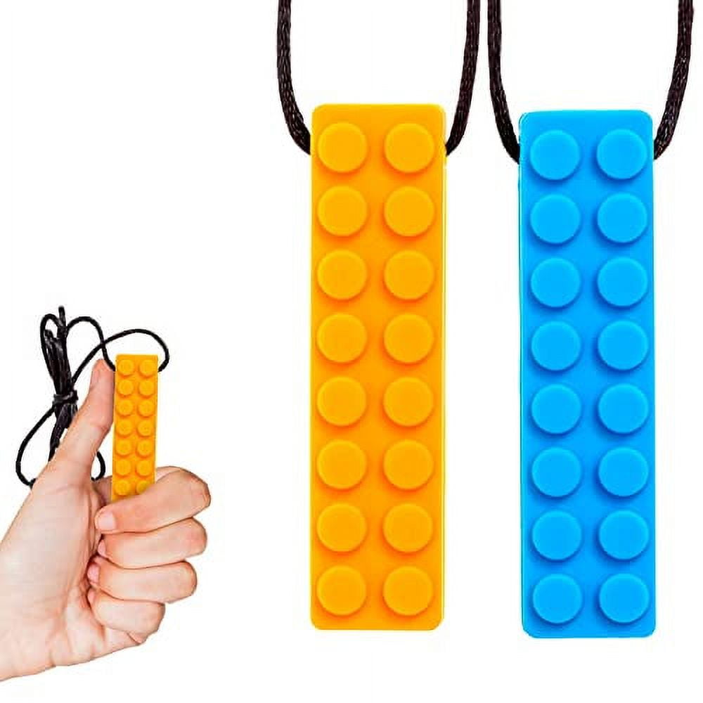 Tilcare Chew Chew Pencil Sensory Necklace 3 Set - Best for Kids or Adults  That like Biting or Have Autism – Perfectly Textured Silicone Chewy Toys -  Chewing Pendant for Boys 