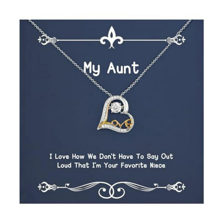 Gifts To My top Wonderful Aunt, Love Dancing Necklace Card, Message Card Jewelry, Birthday Gifts Niece