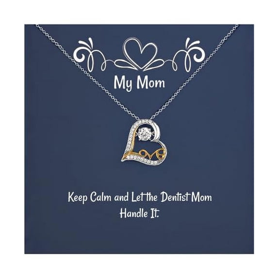 Gag Mom Gifts, Keep Calm and Let the Dentist Mom Handle It, Birthday Love Dancing Necklace For Mom from Son Daughter, Mom birthday present, Gift ideas for moms birthday, What to get mom for her