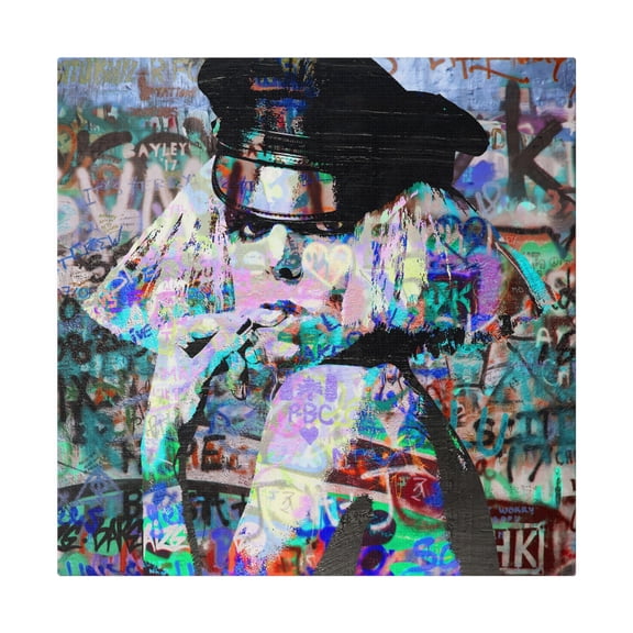 Gaga Graffiti Street Art Canvas Wall Art - Pop Art by Stephen Chambers