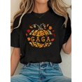 thumbnail image 1 of Gaga Pumpkin Leopard Grandma Buffalo Plaid Fall Autumn Women T‑Shirt, 1 of 5