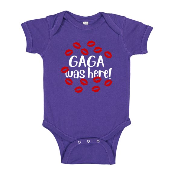 Gaga Was Here Baby Bodysuit One Piece NB Purple