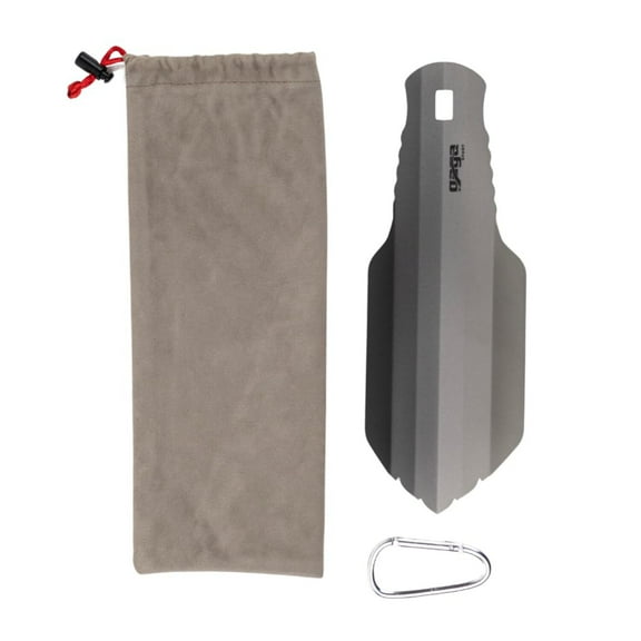 GagaSport Titanium Camping Shovel  Ultralight Hiking Trowel for Backpacking, Survival & Outdoor Use  Includes Pouch & Carabiner  Silver
