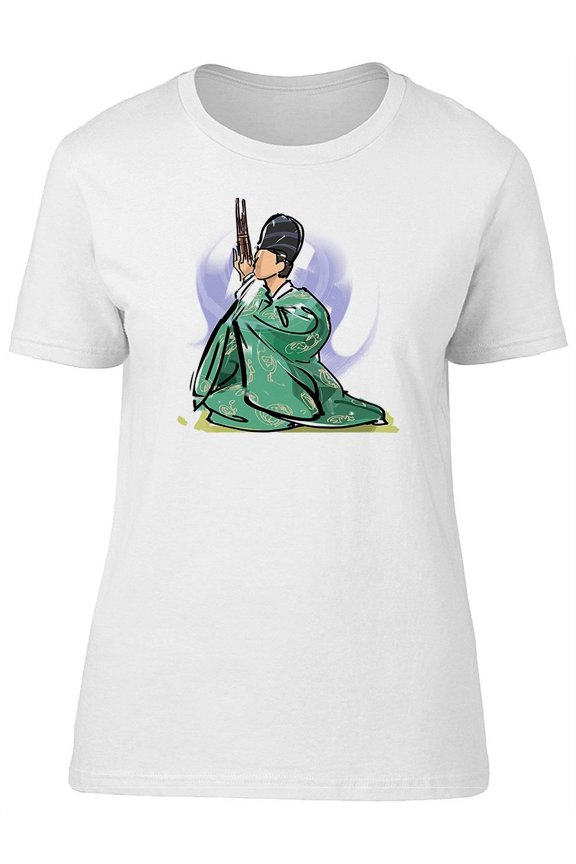 Gagaku Sho Watercolor Man T-Shirt Women -Image by Shutterstock, Female XX-Large