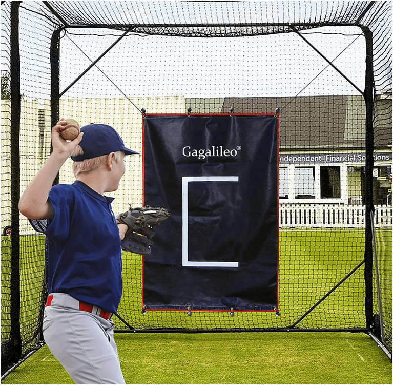 Gagalileo Baseball Backstop, Fastpitch Pitching Backstop, Rubber Vinyl