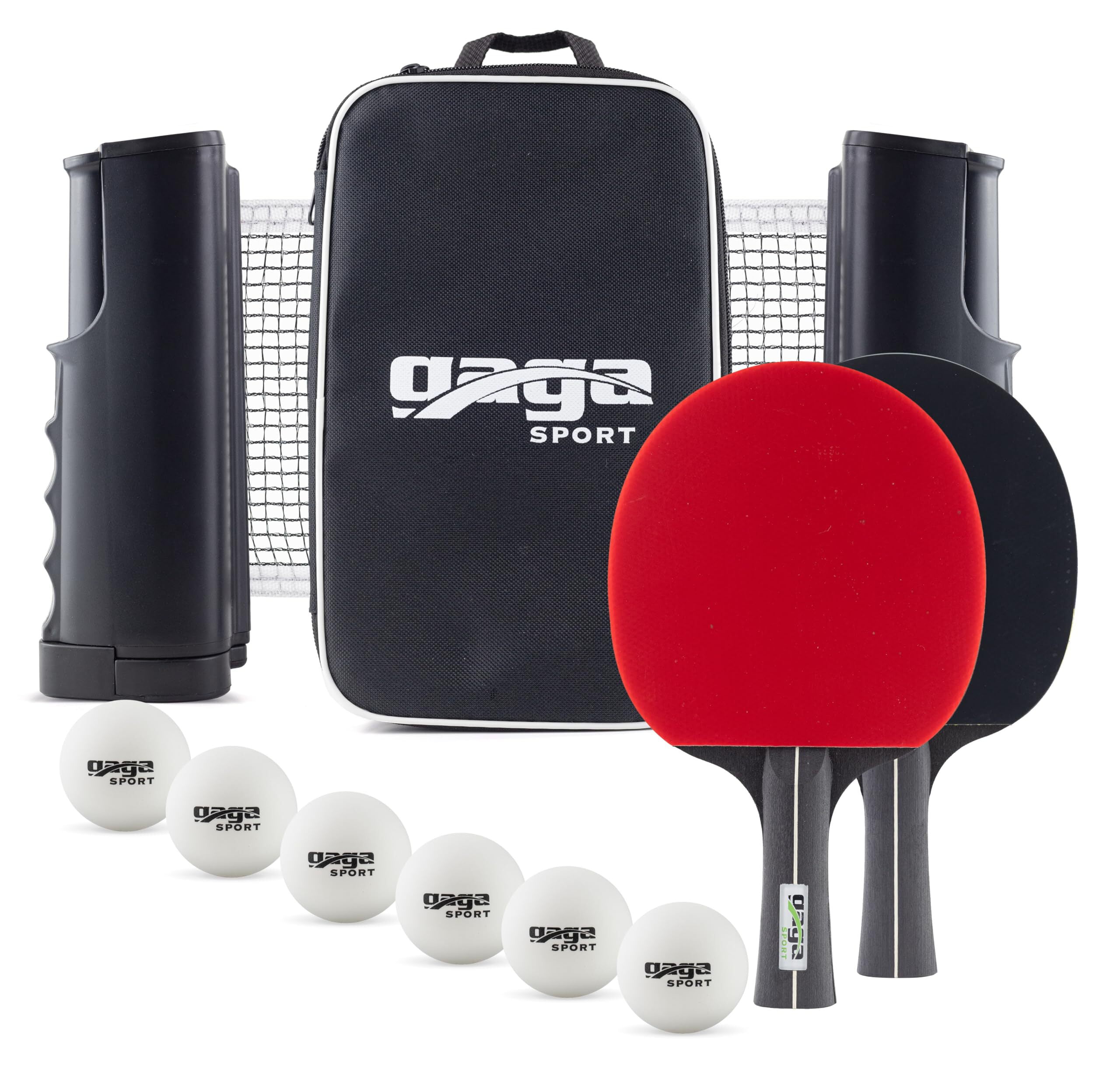 Gagasport Retractable Ping Pong Net Set, Table Tennis Kit with 6 Balls and Premium Paddles