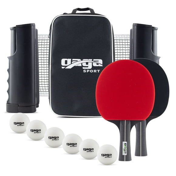Gagasports Retractable Ping Pong Net Set  Portable Table Tennis Kit with 6 Star Balls & Premium Paddles