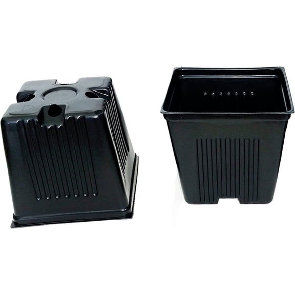 Gage Durapot Square Plastic Nursery Pots, 4" - Qty.150 - Flowers seed starting strawberries herbs