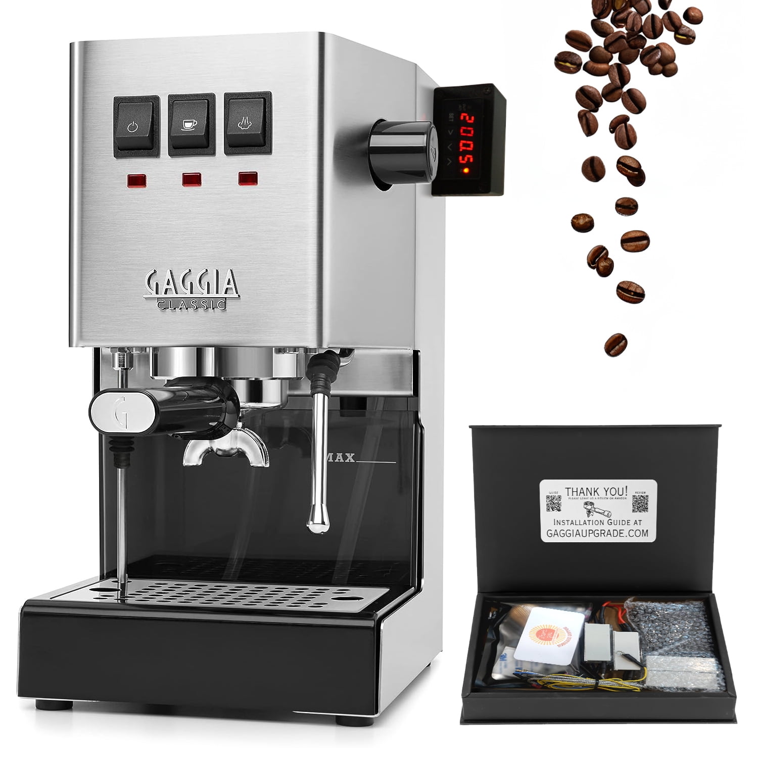 Gaggia Classic Pro Brew & Steam PID Kit Upgrade with Flow Gaggia Classic Pro Brew & Steam PID Kit Upgrade with Flow