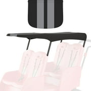 Foundations Gaggle 4 Buggy Fabric Canopy, UV & Rain Protection, Extends Over Front Seat for Full Protection of all Riders, Steel Pipe Frame for Durability (Black/Gray Striped)