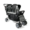 thumbnail image 1 of Foundations Compass Trio Triple Stroller, 3-Seat Tandem with UV Canopies and Reclining Seats, Black, 1 of 8
