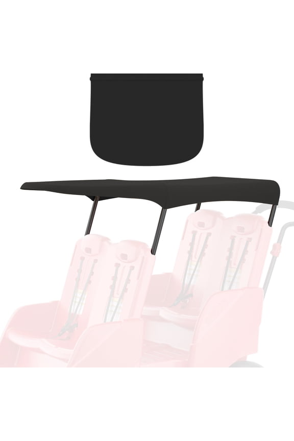 Foundations Gaggle Parade 4 Seat Buggy Canopy Roof, UV & Rain Cover with Steel Frame Support, Black