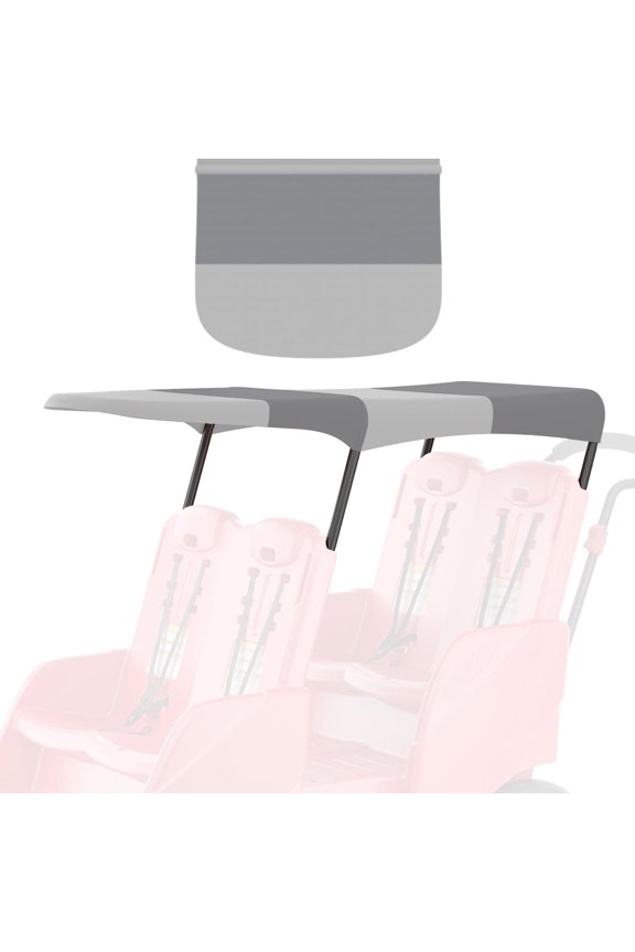 Foundations Gaggle Parade 4 Seat Buggy Canopy Roof, Sun & Rain Cover with Steel Frame Support, Gray