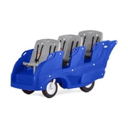 Foundations Gaggle Parade 6-Seat Buggy Stroller, Durable Multi-Child Daycare Stroller with Safety Harnesses, Blue