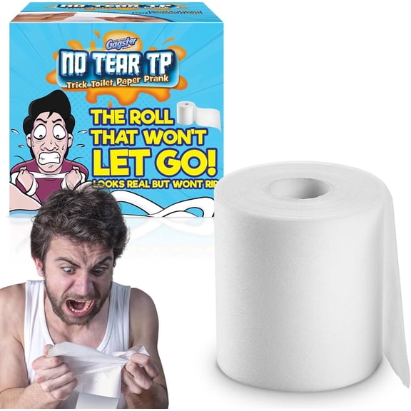 No Tear Toilet Paper Prank - Unrippable TP Roll, No Rip Toilet Paper Trick, Practical Joke for Adults, April Fools Day Gag, Novelty Toilet Paper, 1 Roll White