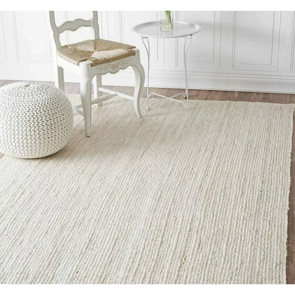 Gahilot International Braided Natural Border Jute Area Rug