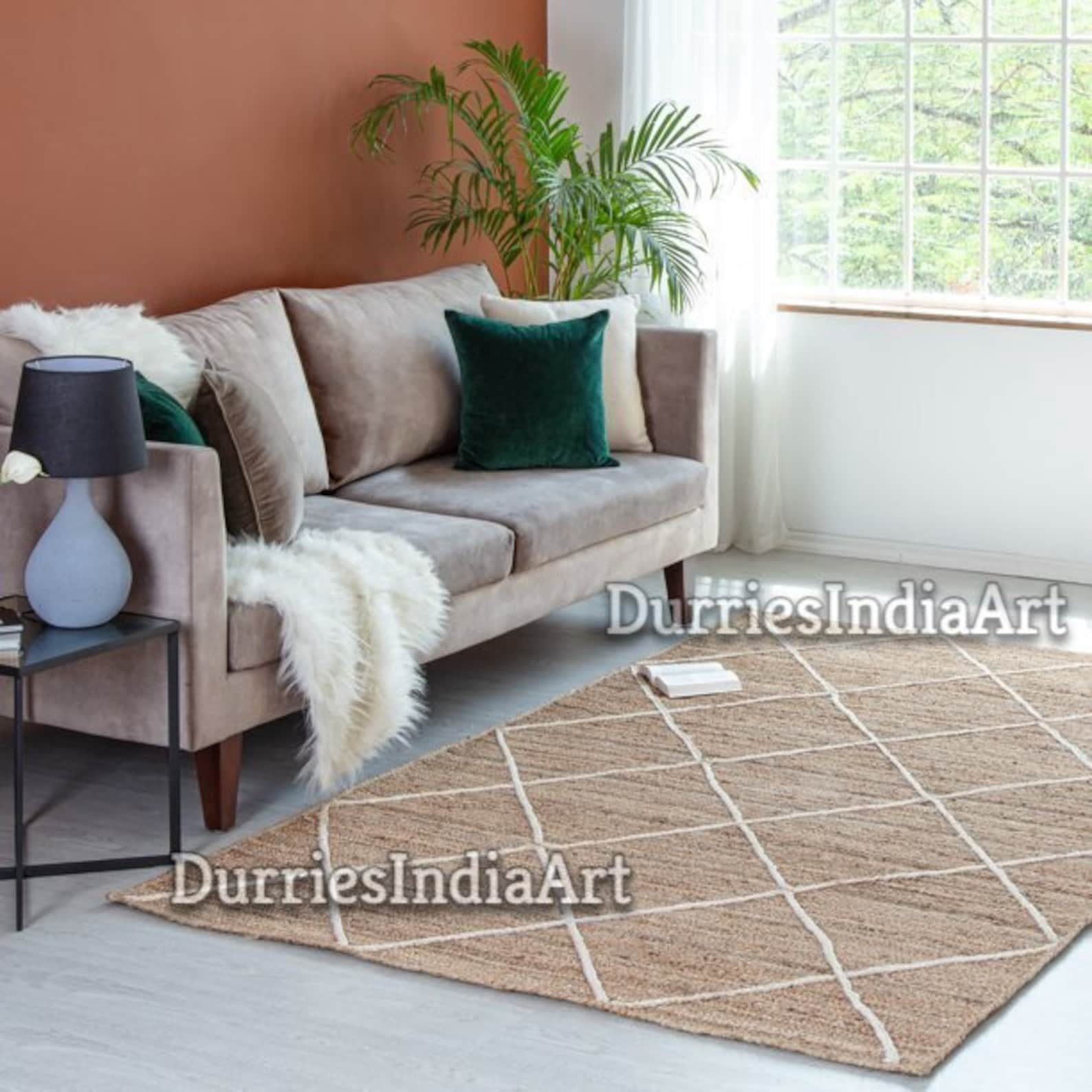 Gahilot International Natural 100% Hemp Jute Rug Braided Home Hemp Jute ...