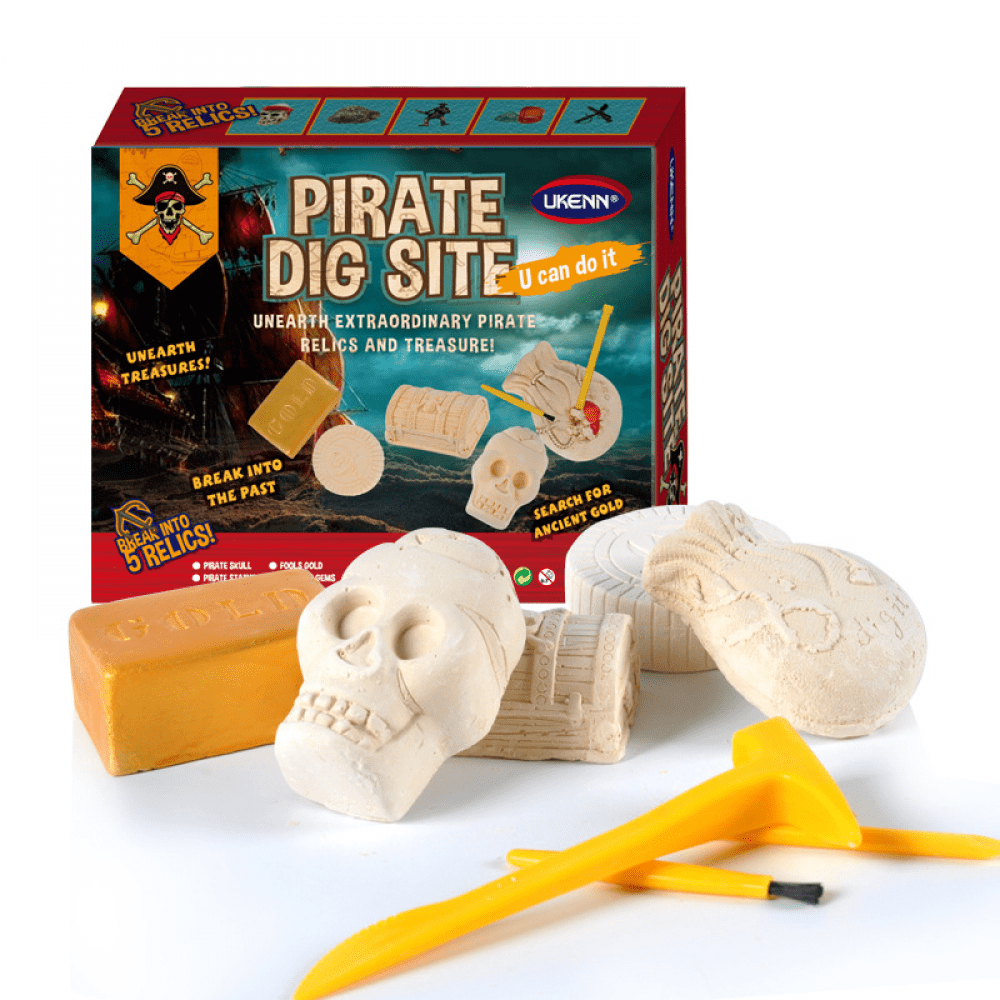 Gai Archaeological Pirate Digging Toy Set, 5 Pack Plaster Blocks