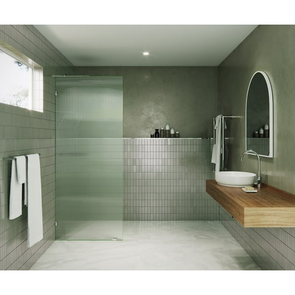 Gaia 30 in. x 78 in. Glass Shower Panel - Single Fixed Panel