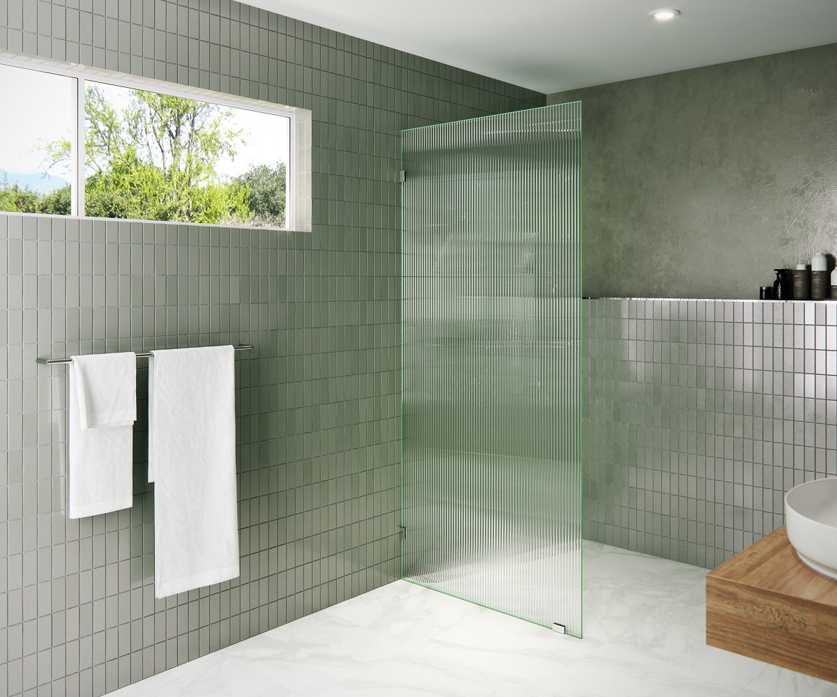 Gaia 34 in. x 78 in. Glass Shower Panel - Single Fixed Panel