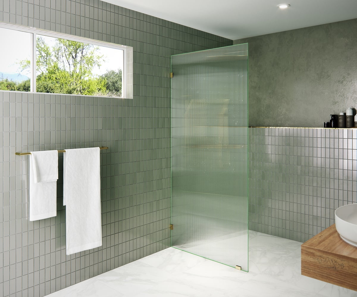 Gaia 34 in. x 78 in. Glass Shower Panel - Single Fixed Panel