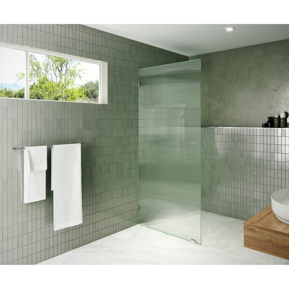 Gaia 36 in. x 78 in. Glass Shower Panel - Fluted Frosted
