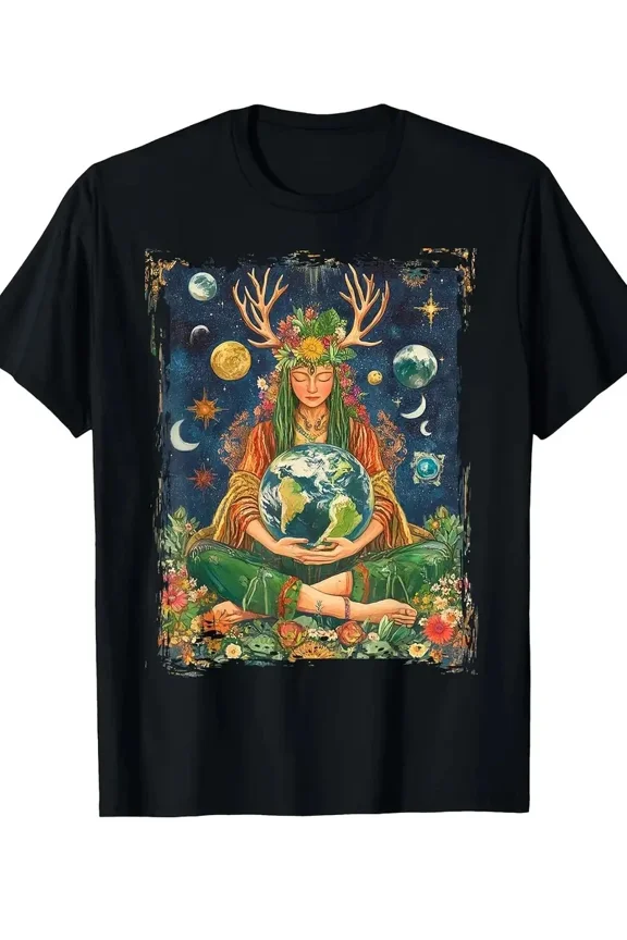 Gaia Greek Goddess Pagan Mother Earth Day T-Shirt - Women's & Men's Vintage Eco