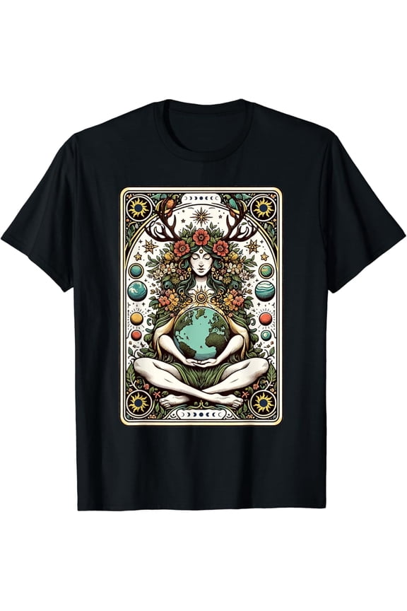 Gaia Greek Goddess Pagan Mother Earth Nature Tarot Card T-Shirt Gift For You - Men & Women Unisex T-Shirt