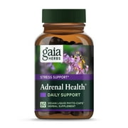 Gaia Herbs Adrenal Health Daily Support - Herbal Supplement with Ashwagandha, Holy Basil & Schisandra - Help Maintain Healthy Energy & Stress Levels* - 60 Vegan Liquid Phyto-Caps (30 Servings)