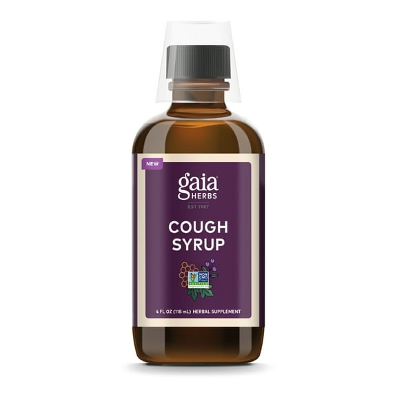 Gaia Herbs Cough Syrup Original - Soothes Occasional Dry Coughs - with Honey, Ivy Leaf, Black Elderberry - 4 Fl Oz
