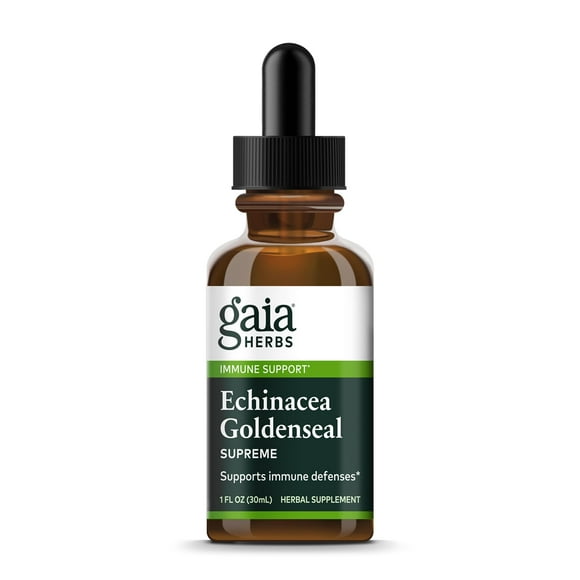Gaia Herbs Echinacea Goldenseal Supreme - Goldenseal Root Herbal Nutrient Complex for Immune Support - Convenient Liquid Extract - Soy, Dairy & Gluten Free - 1 oz