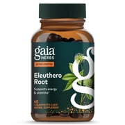 Gaia Herbs Eleuthero Root - Energy, Stamina & Mental Endurance Support* - Eleuthero Root Siberian Ginseng Adaptogen Herbal Supplement - 60 Vegan Liquid Phyto-Capsules 60 Servings