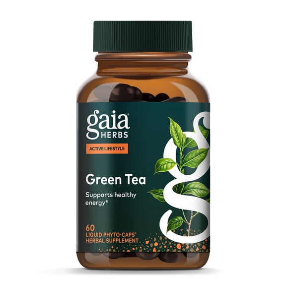 Gaia Herbs Green Tea - Helps Maintain Healthy Energy Levels* - With Green Tea Leaf & Extract - 60 Vegan Liquid Phyto-Caps (30 Servings)