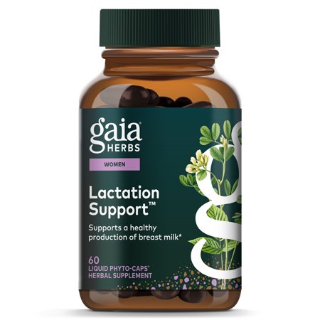 Gaia Herbs Lactation Support - Supports Healthy Production of Breast Milk in Nursing Mothers* - With Fenugreek Seed, Fennel Seed & Raspberry Leaf - 60 Vegan Liquid Phyto-Caps (60 Servings)