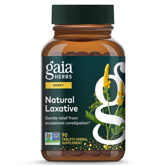 Gaia Herbs Natural Laxative - Relief from Occasional Constipation - Support for Natural Elimination Process* - With Senna Leaf, Cape Aloe, Dandelion & Fennel - 90 Tablets (45 Servings)