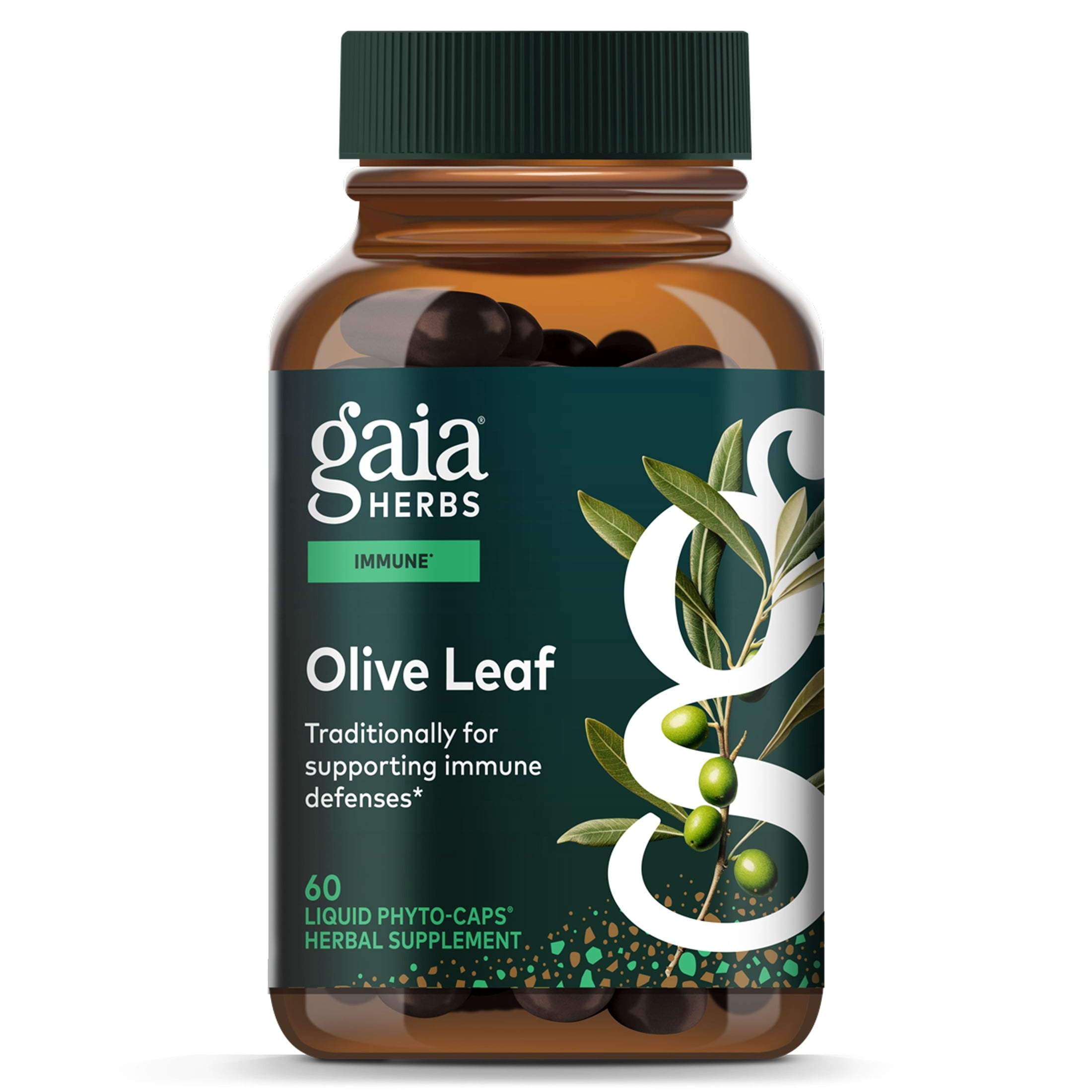 Gaia Herbs Olive Leaf - Immune Support Liquid Phyto-Caps, Vegan