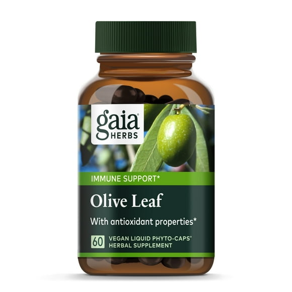 Gaia Herbs Olive Leaf, Vegan Liquid Capsules, 60 Count - Daily Immune Support and Cardiovascular Health Supplement, Antioxidant, 680mg