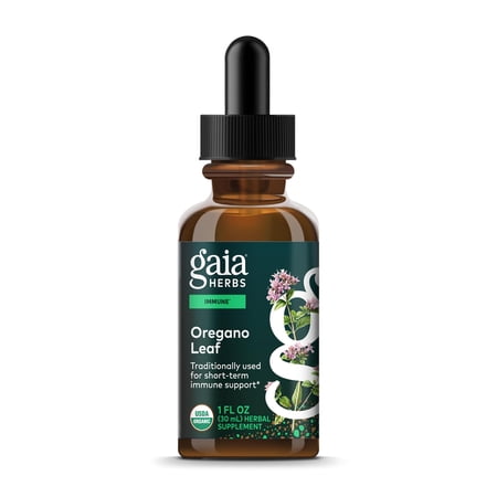 Gaia Herbs Oregano Leaf - Immune Support Herbal Supplement* - With Oregano Leaf Extract - Certified Organic - 1 Fl Oz (23 Servings)