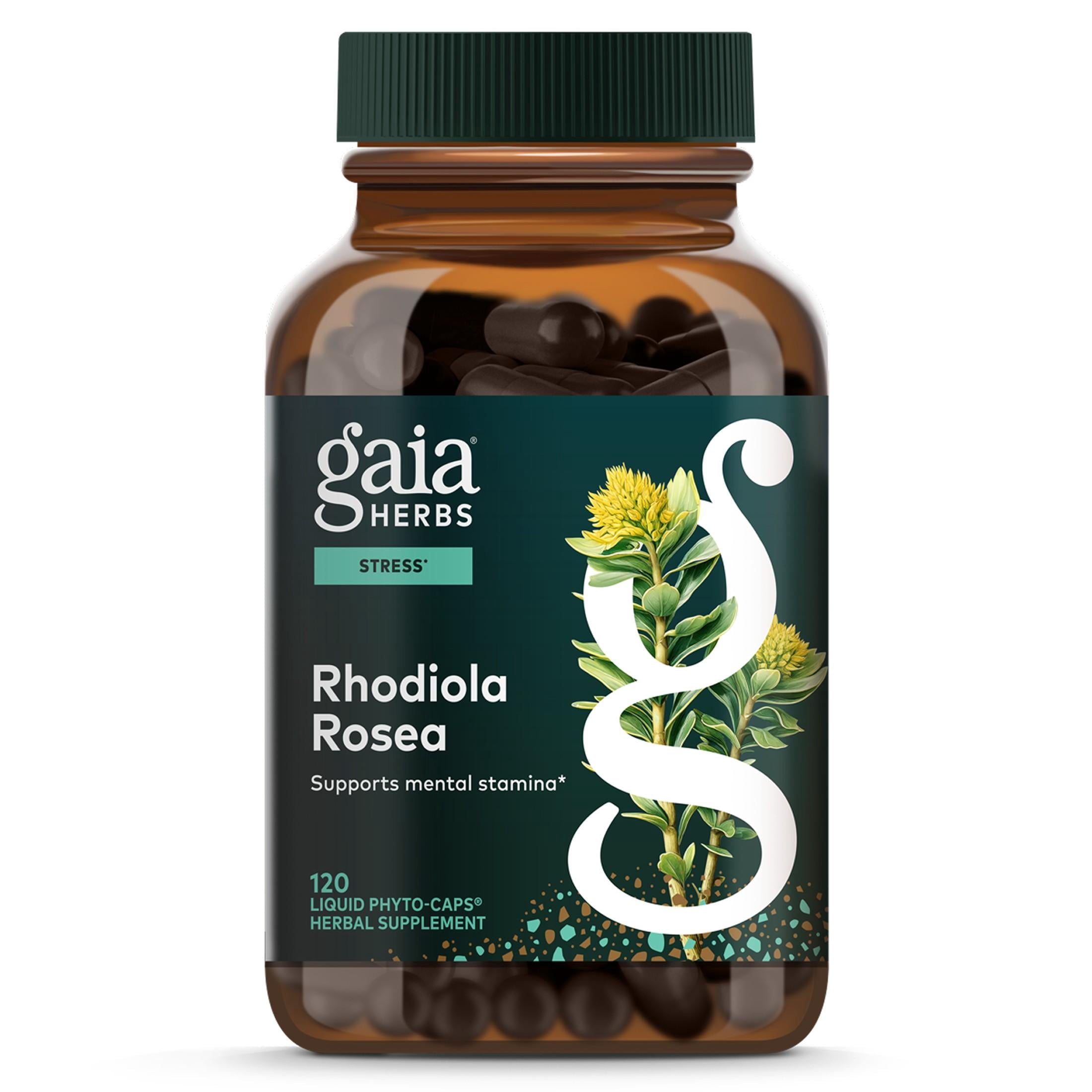 Gaia Herbs Rhodiola Rosea Stress Support, 120 Vegan Liquid Phyto